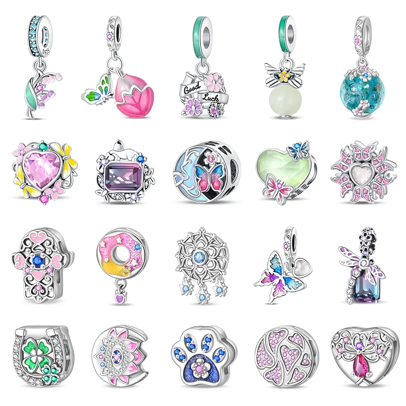 Бусины-шармы тычинки из серебра 925 пробы для браслета