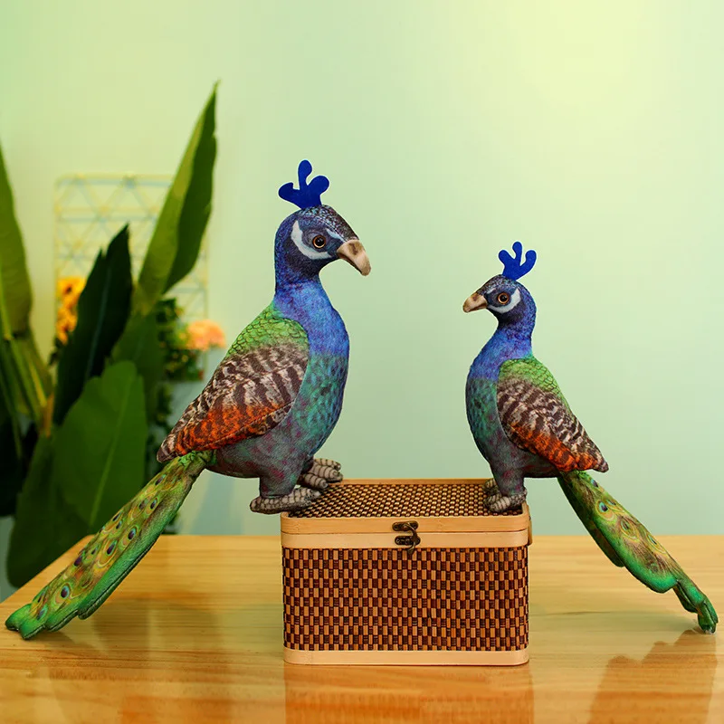 

Simulaiton Peacock Stuffed Lifelike Bright Colour Wild Animal Creative Home Decro Gifts For Kids