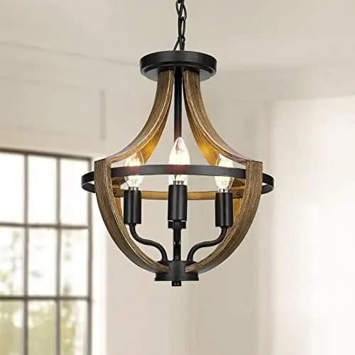 

Pack Luxury Farmhouse Sconce, Vintage Industrial Indoor Light for for Bathroom Hallway Bedroom Vanity Sides of TV, Retro Wood