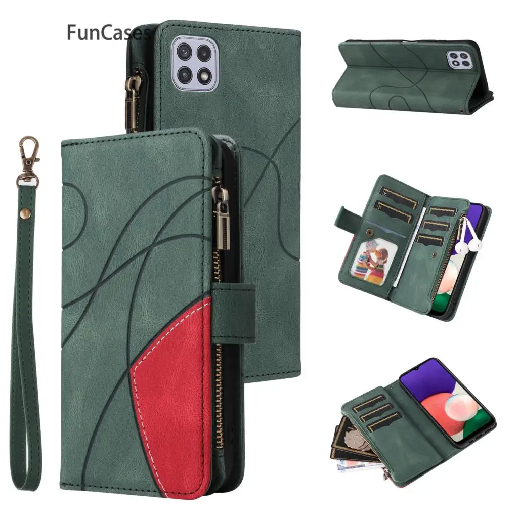 

Splicing Book Wallet Phone Case For telefoon Samsung A22 5G Cover Rhinestone Cases Ajax sFor Samsung Galaxy capa A22 5G Fitted