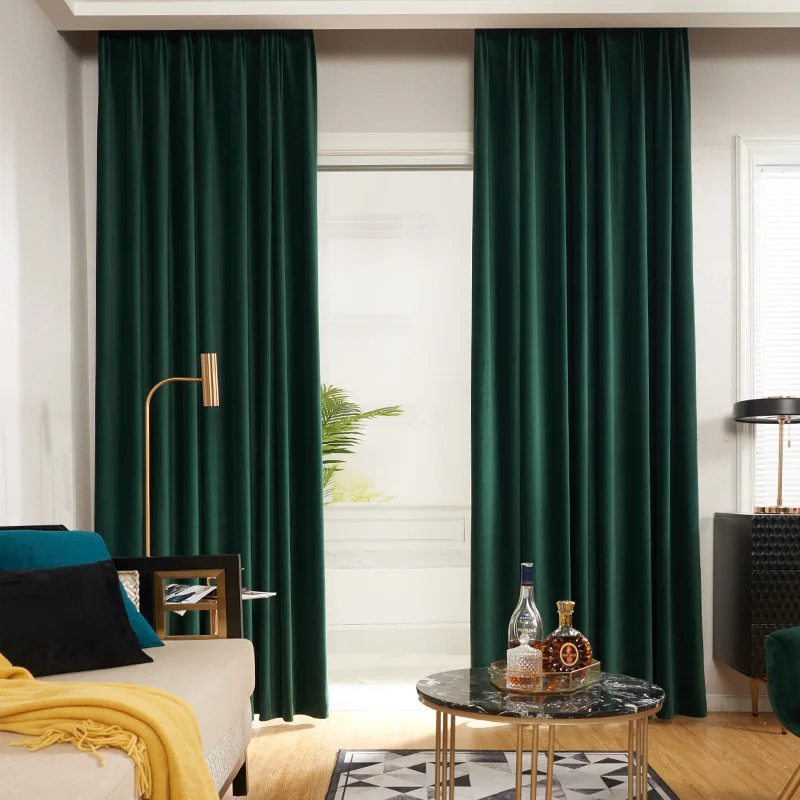 

Cortinas de terciopelo opacas para sala de estar, decoración de lujo para dormitorio, sala de estar, cortinas de tela transparen