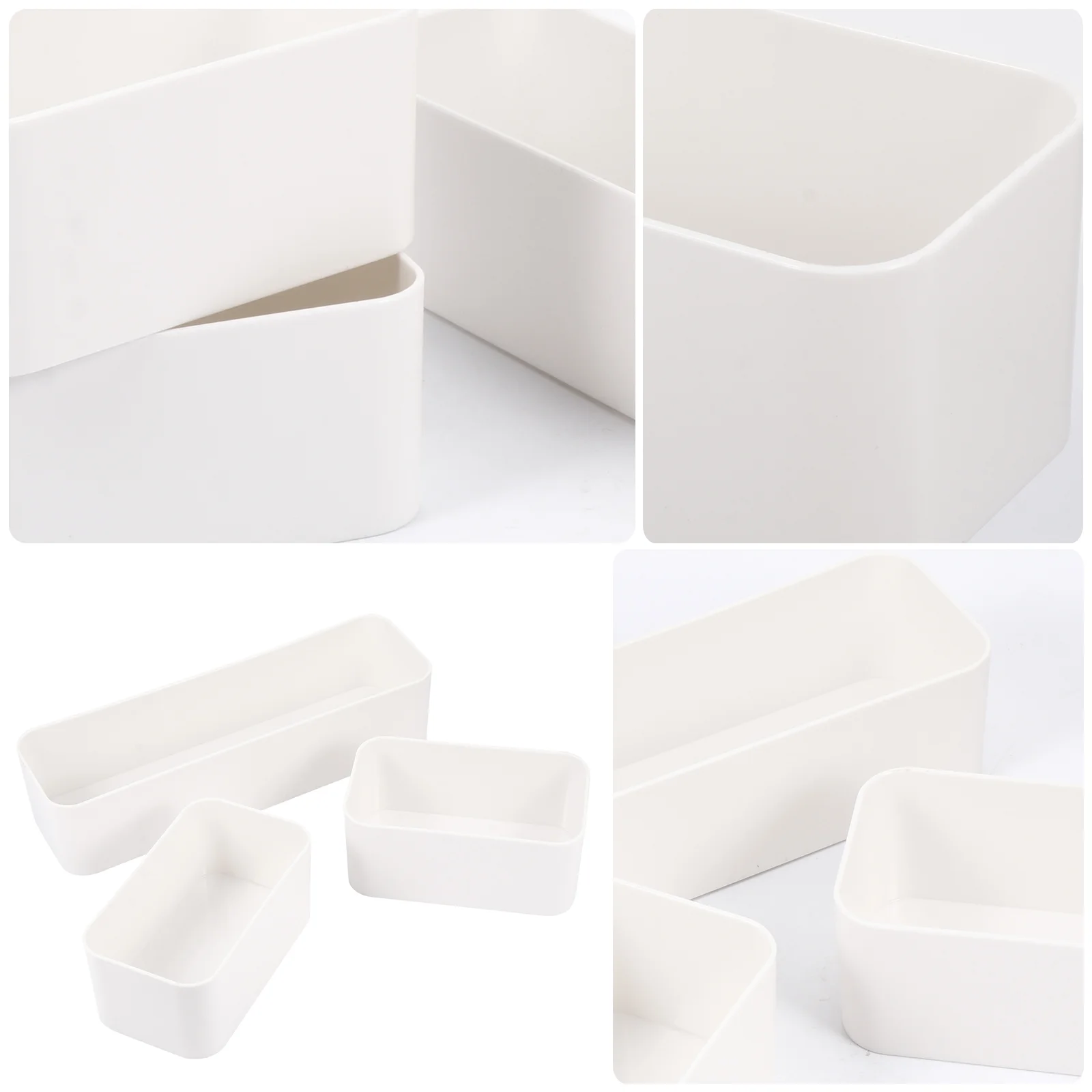 

3 Pcs Wall Storage Box Hanging Holder Rack Wall-Mounted Container White Plastic