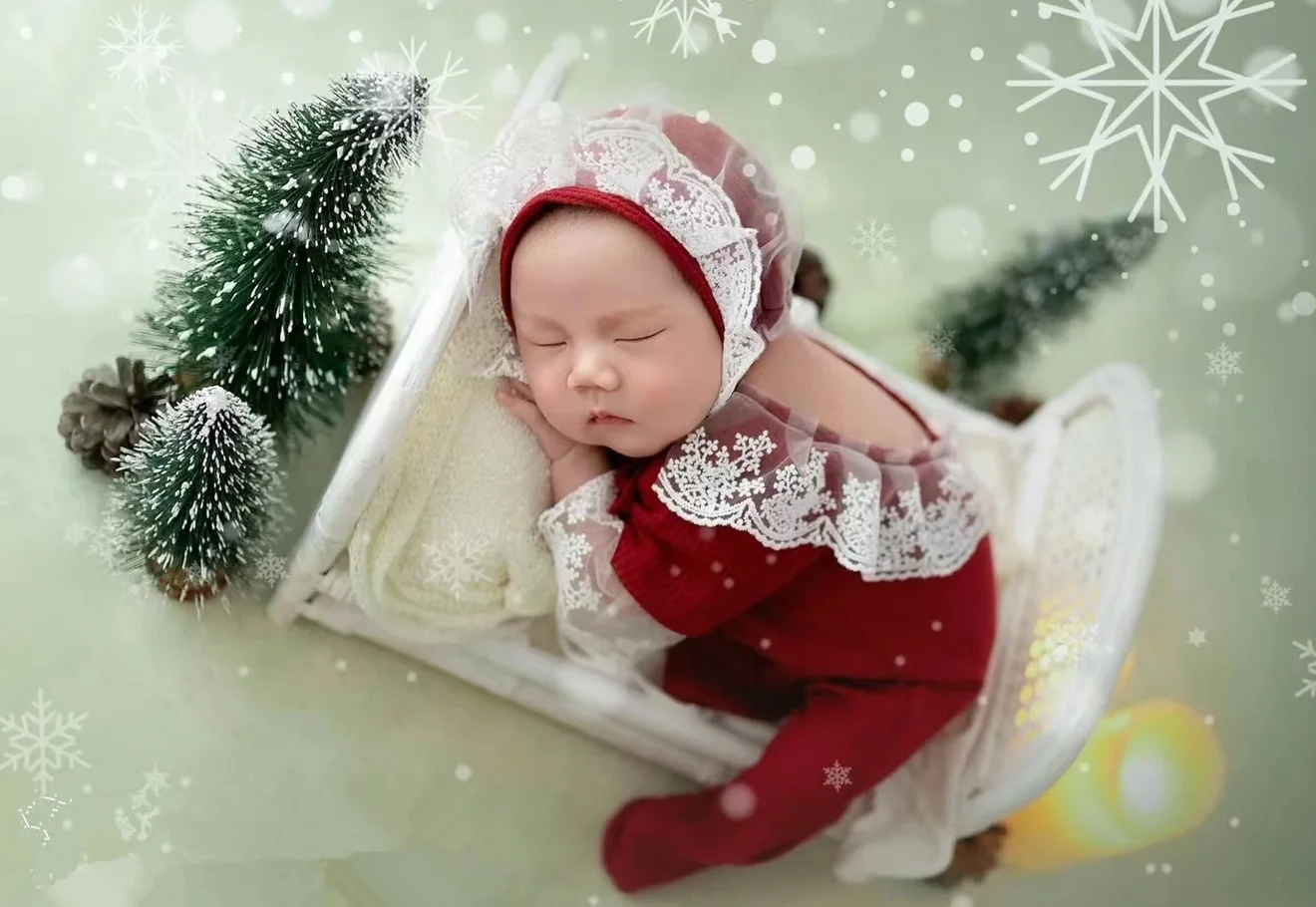 Новорожденный Рождественский наряд новорожденный реквизит для фотосъемки