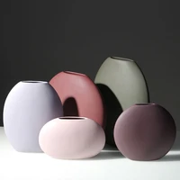 ceramic vases oblate feminine design sense flower pot elegant valentine gift for girl friend wife mother home decoration