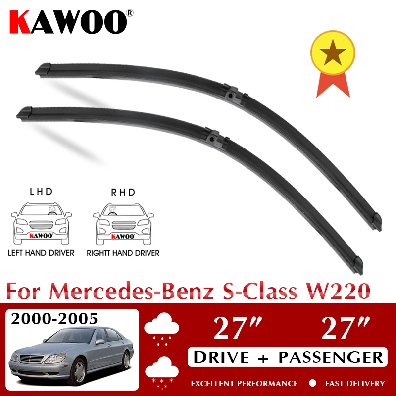 

Wiper Car Wiper Blades For Mercedes-Benz S-Class W220 2000-2005 Windshield Windscreen Front Window Accessories 27"+27" LHD RHD