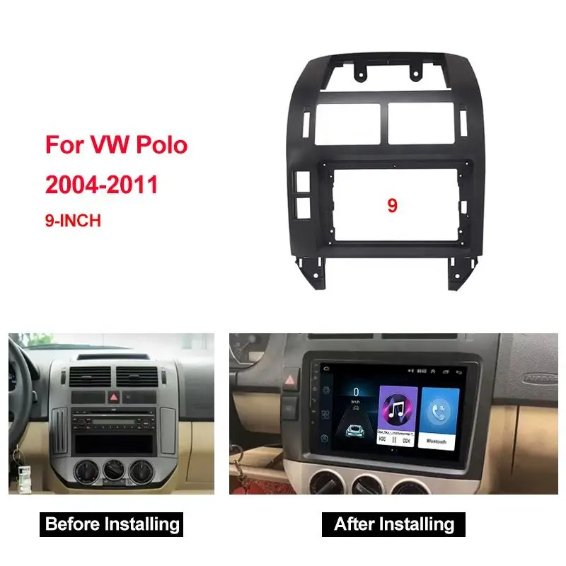 

Car 9 Inch Radio Fascia For Volkswagen POLO 2004-2011 Frame Android 2Din MP5 Player Stereo Panel