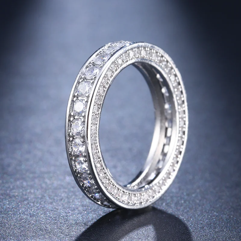

Luxury Full Zirconia Ladies Ring Engagement Bridal Finger Accessories Shiny Crystal Women Jewelry Accessories Free Shipping