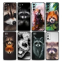 raccoon animal samsung case for galaxy s7 s8 s9 s10e s21 s20 fe plus note 20 ultra 5g soft silicone
