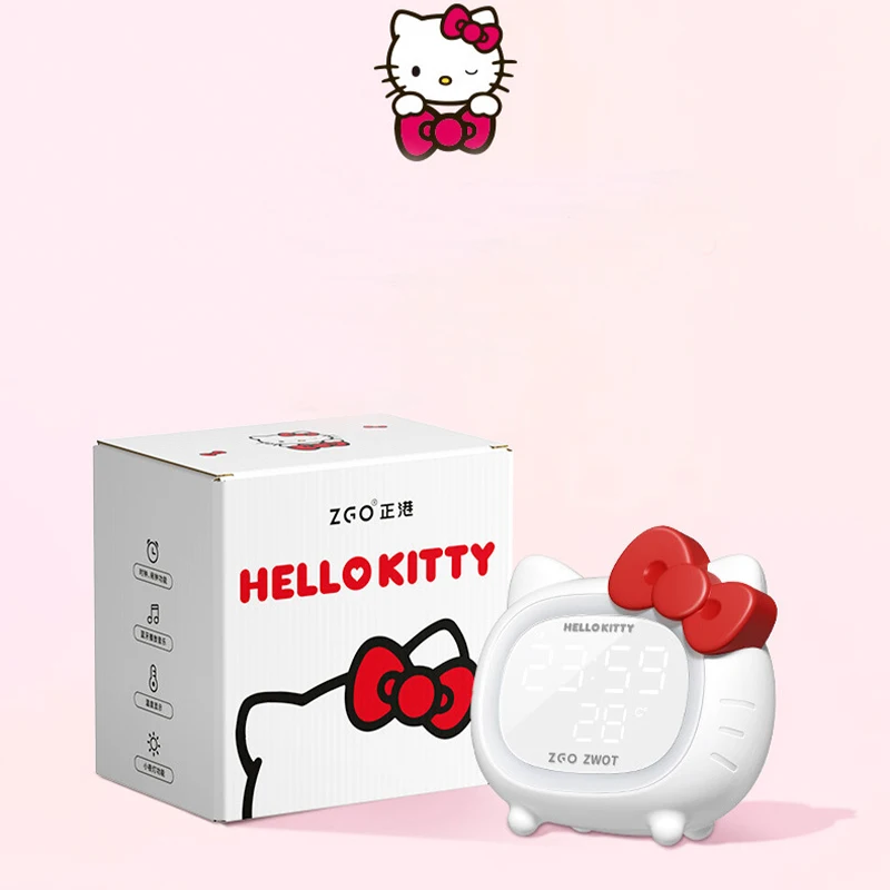 

Kawaii Sanriod Hello Kitty Bluetooth Audio Childrens Intelligent Alarm Clock Led Atmosphere Light Multifunctional Speaker