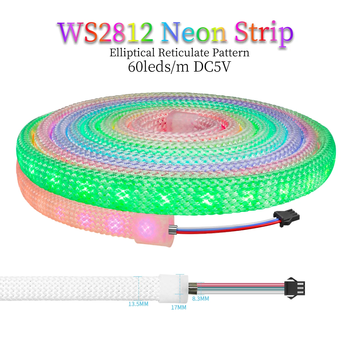 5 В RGBIC сетчатая неоновая лента WS2812B WS2812 адресные светодиодные силиконовые фонари