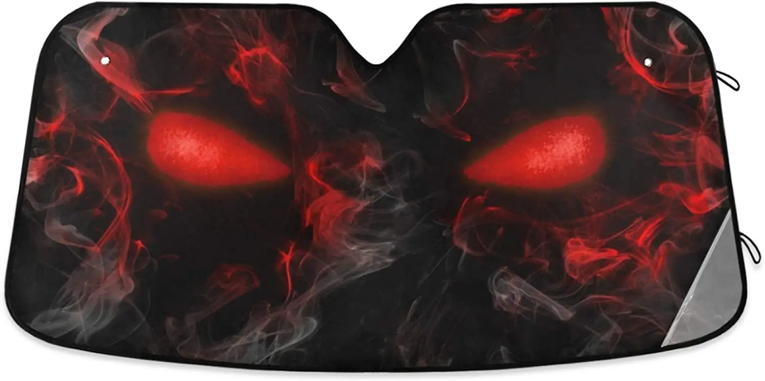 

Oarencol Skull Red Eyes Car Windshield Sun Shade Foldable UV Ray Sun Visor Protector Sunshade to Keep Your Vehicle Cool
