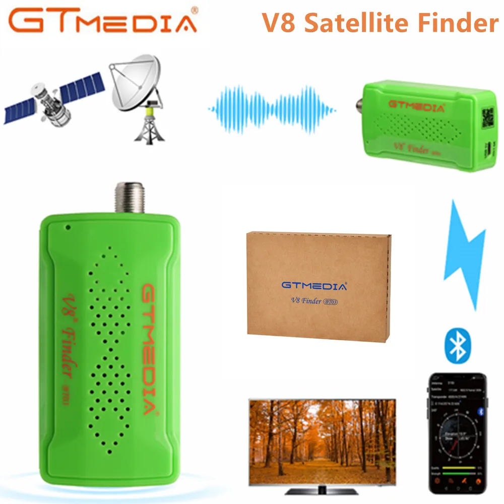 Цифровой спутниковый искатель Gtmedia FTA Band Bluetooth HD с поддержкой Android и IOS для 1080P
