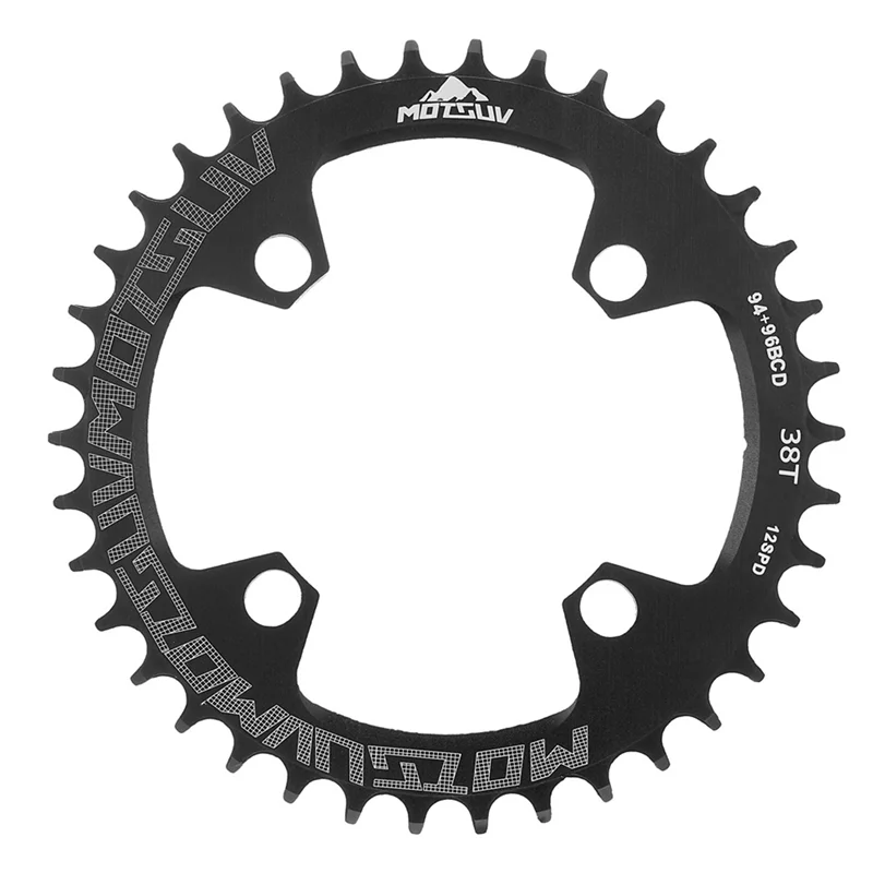 

MOTSUV Mountain Bike Single-Speed Sprocket Positive and Negative Tooth Chainring 94/96BCD Chainring M4000 Crank-Red 38T