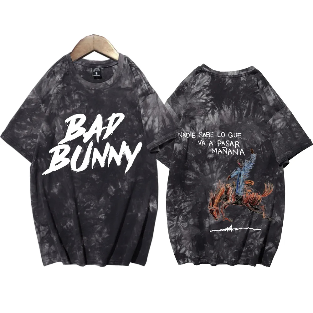 Футболка Nadie знает Lo Que Va A pass Manana Bad Bunny 2024 летняя повседневная футболка в стиле