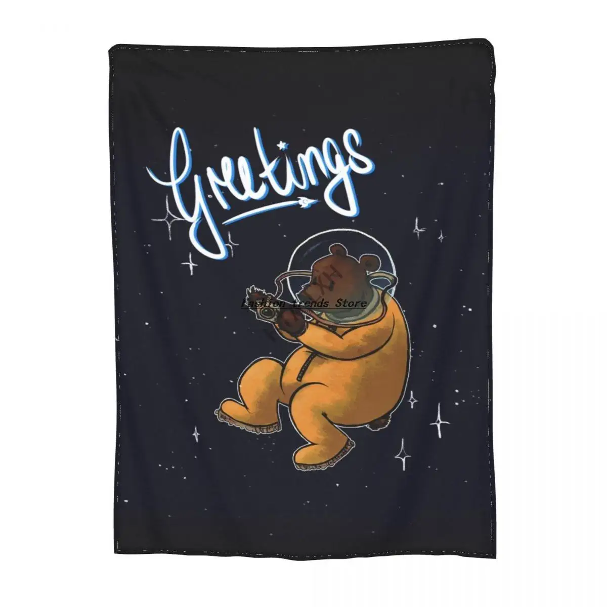 

Greetings from the space bear Cartoon 3D Printing Flannel Fleece Blanket Throwing Blanket Adult Kid Sofa Bed Office Four Seasons