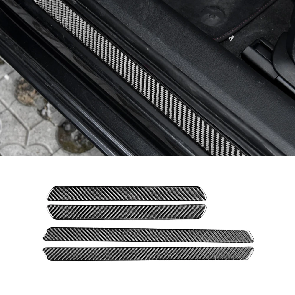 

for Audi A6L A7 2019 Door Sill Protector Decoration Cover Trim Sticker Car Interior Accessories Carbon Fiber