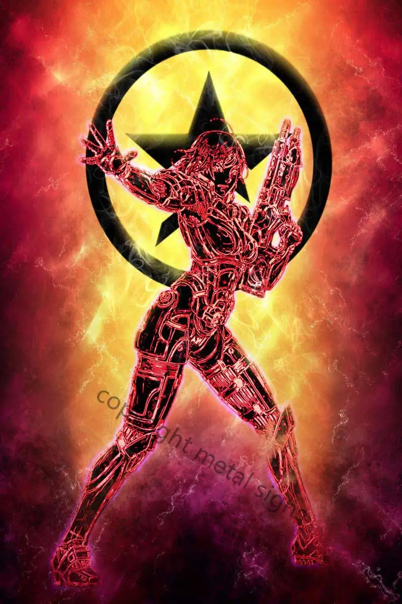 

Mass Effect Game Gaming Vintage Metal Sign Tin Sign Tin Plates Wall Decor Retro Neon Sign For Man Cave Cafe Pub Home Club