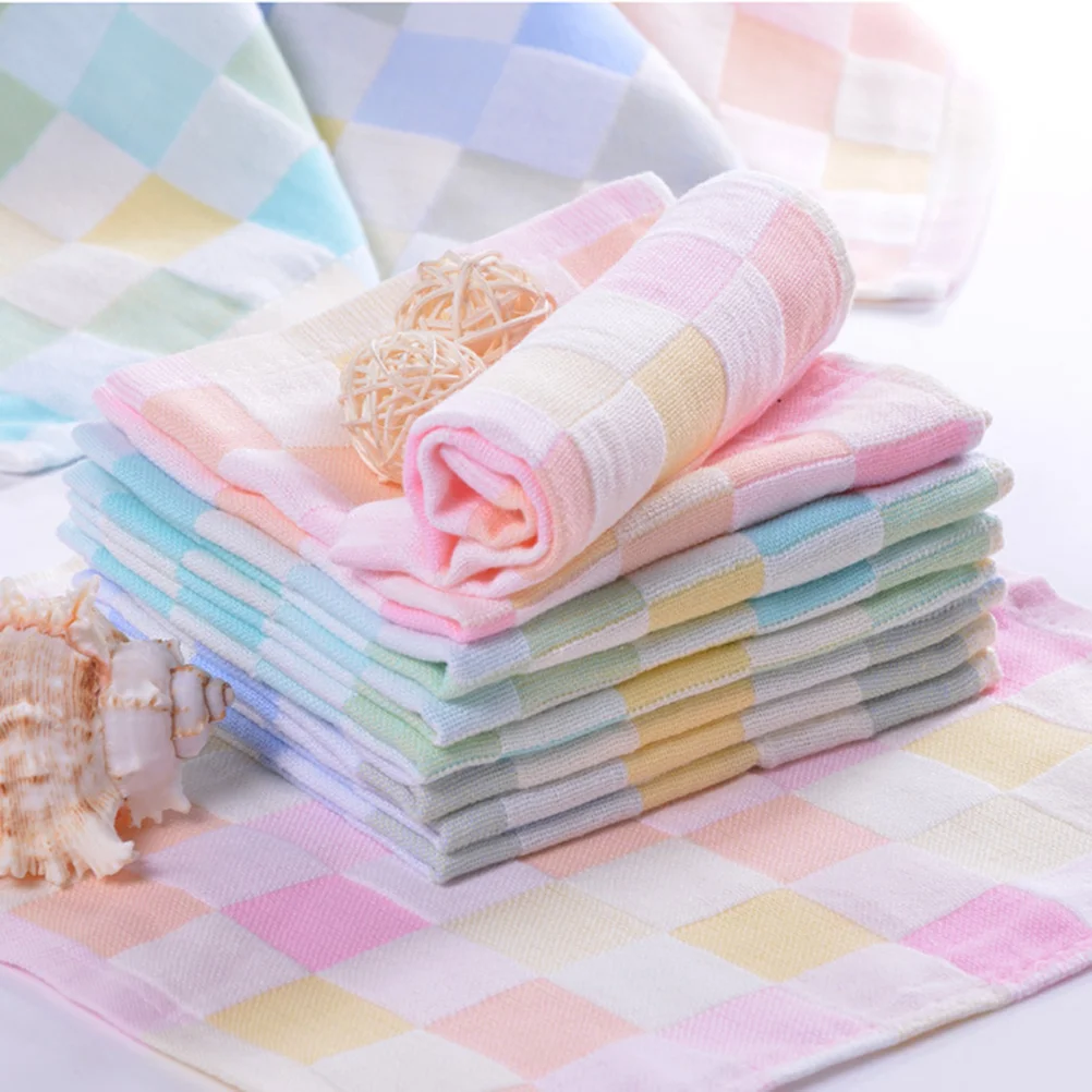 

3pcs Baby Washcloth Extra Shower Towels Reusable Washcloths Highly Absorbent Bib for Skin(Random Color)