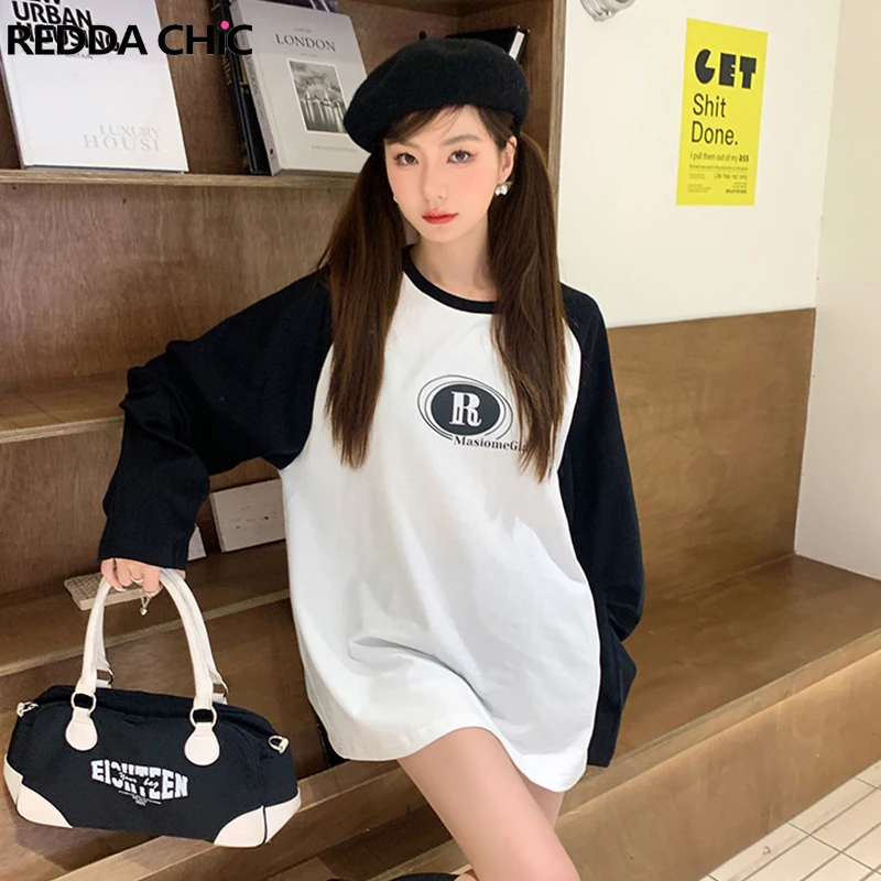 

Кроп-топы REDDACHiC Trashy Y2k, женские футболки с графическим рисунком, футболки с длинным рукавом, цельный пуловер, корейская мода, уличная одежда, ...