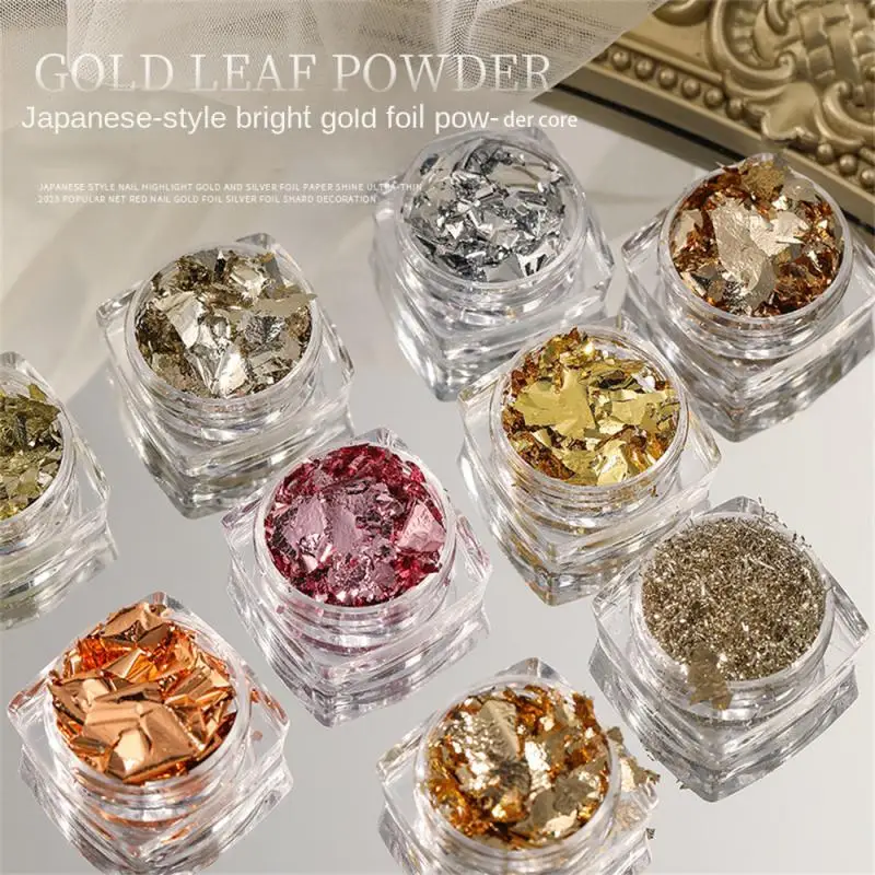 

1 Box Fashion Gold Foils Paper Nails Sticker Ultrathin For Decorations 2023 Japanese Style DIY Foil Nail Art For Manicure Design