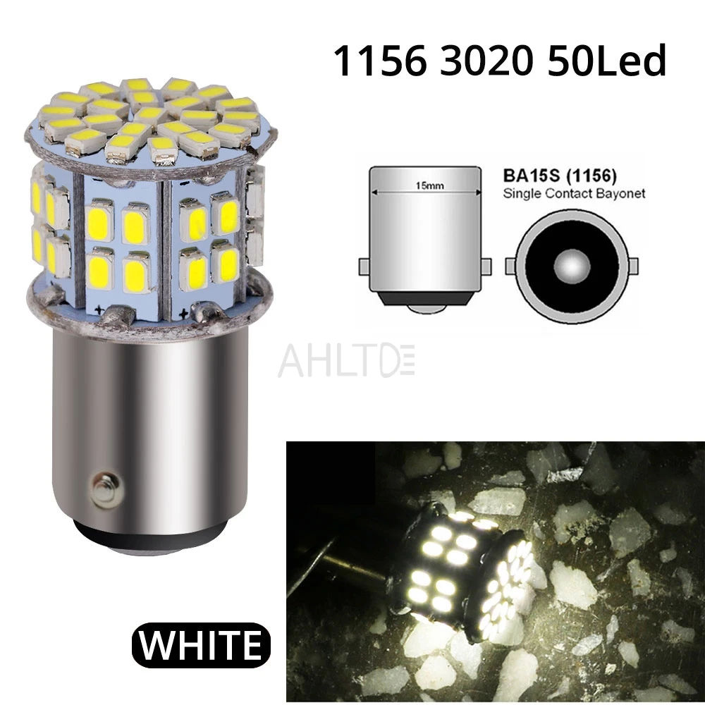 1/2/4/10 шт. 1156 Ba15s 1157 Bay15d Автомобильные фонари багажника Желтый Белый Красный 50SMD LED 12 В Тормозной указатель поворота P21W Автоматическая лампа заднего хода