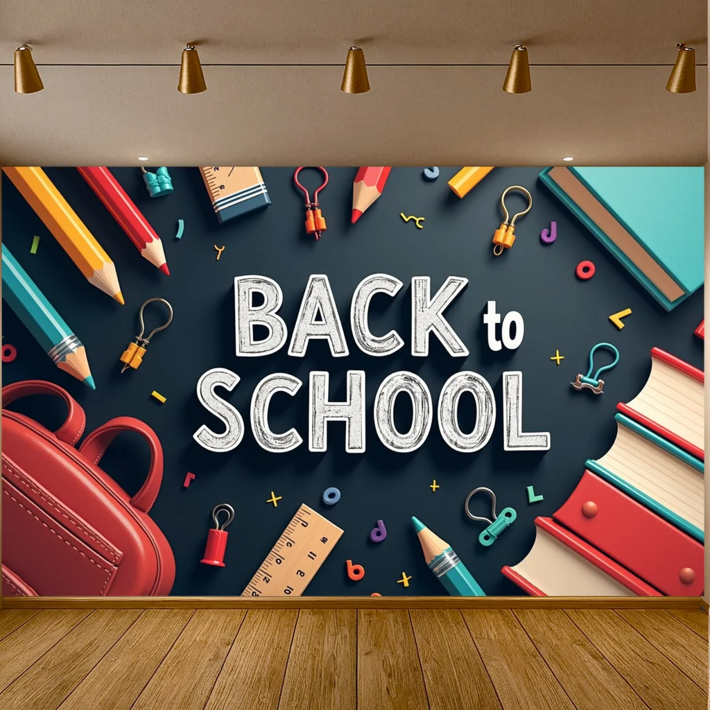 Назад в школу стиль доски декор для классной комнаты баннер фон украшения