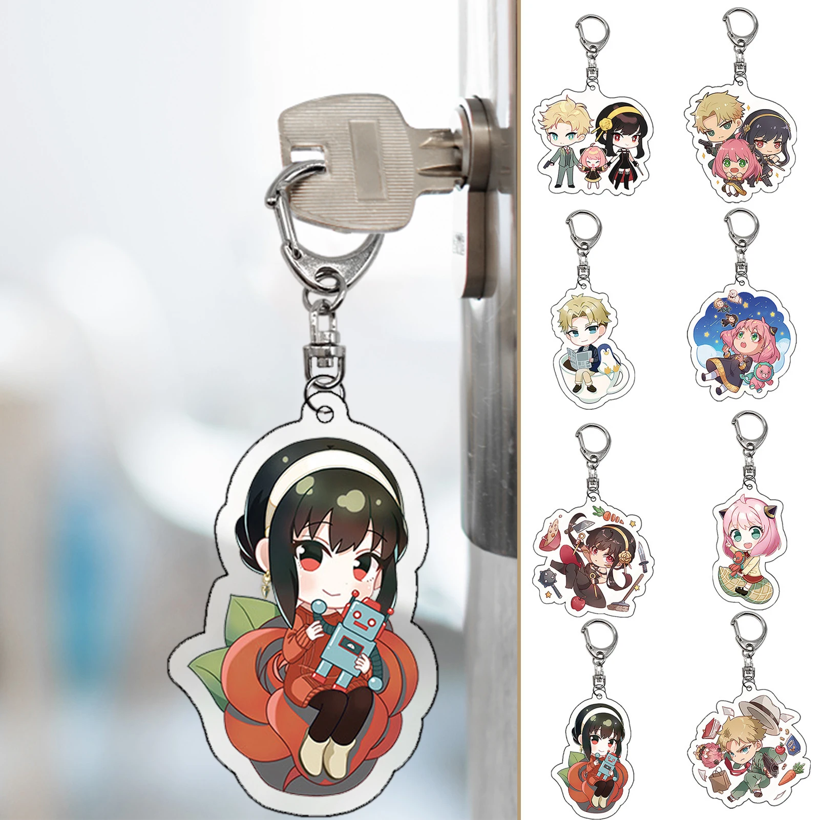 

Брелок для ключей с рисунком из мультфильма для мужчин и женщин