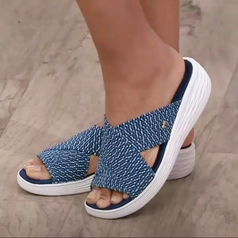 

Women's Sandals Outdoor Open Toe Comfortable Platform Slipper Non-slip Fish Mouth Wedge Casual Shoes Plus Size Pantoufle Femme