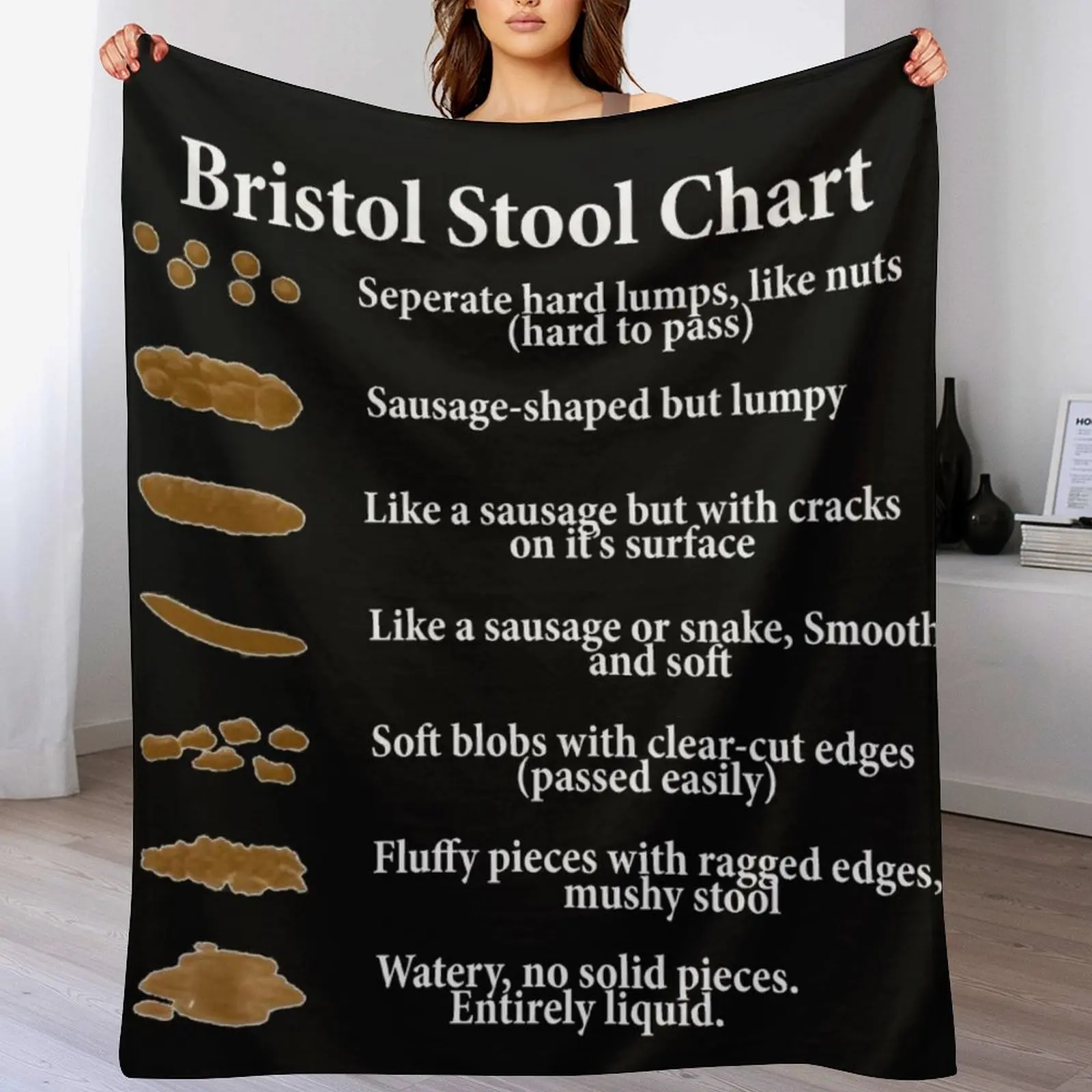 Табурет Бристоль Таблица в белом письме Черный фон Плед Одеяло Термальный сон