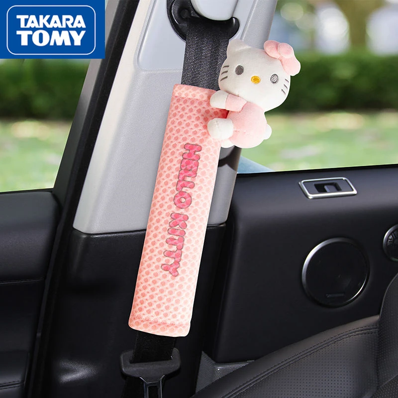 

TAKARA TOMY Car Seat Belt Hello Kitty Shoulder Cover Cartoon Cute Shoulder Cover Car Interior Decoration Accessories