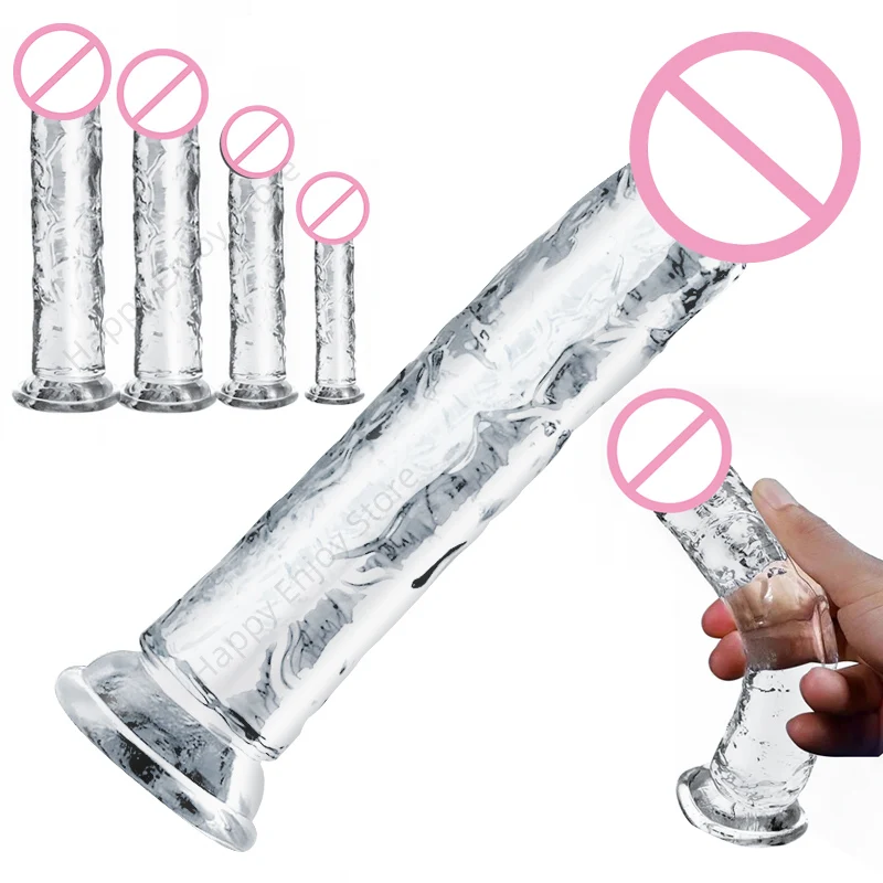 Желейный фаллоимитатор Женский мастурбатор реалистичный прозрачный большой