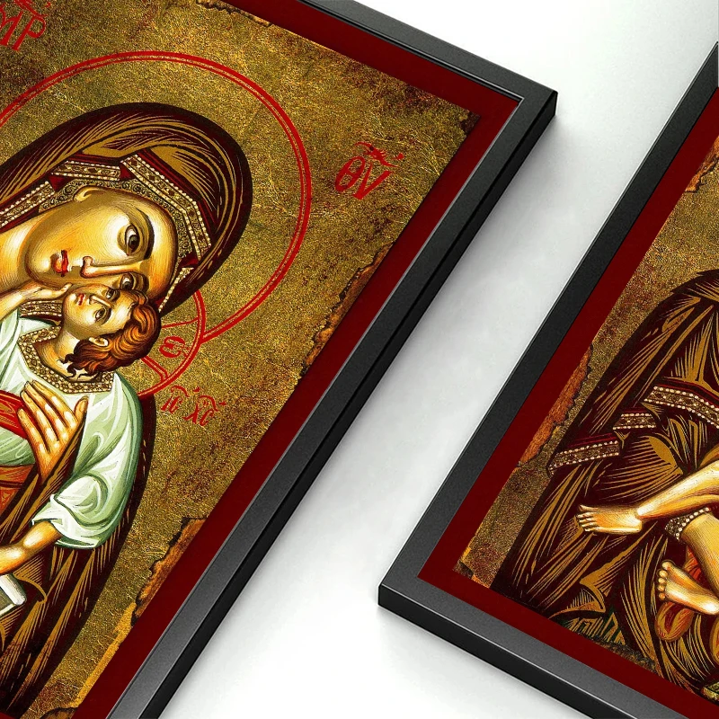 Дева Мария и Иисус икона панагии мать Бога Православное византийное религиозное