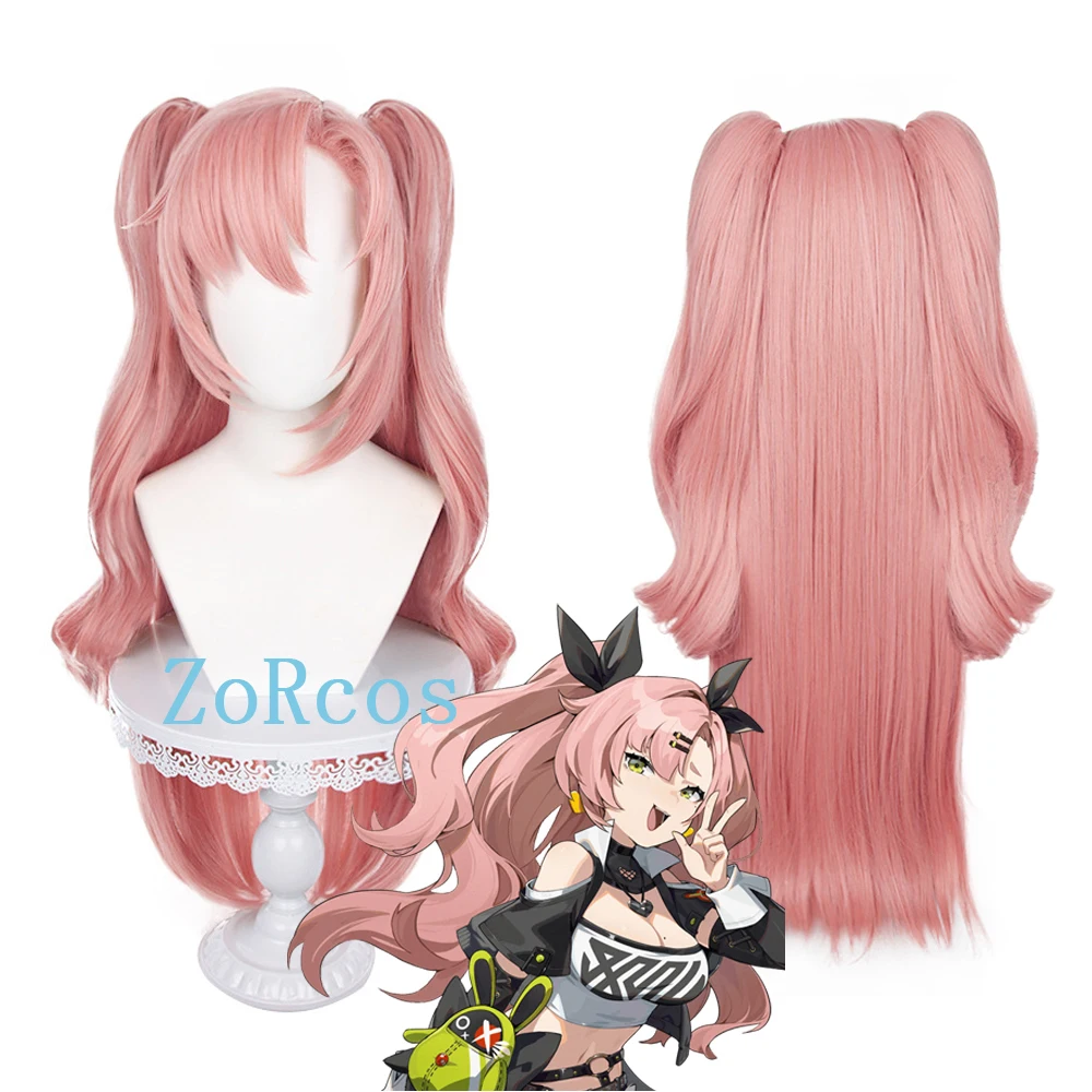 

Nicole Cosplay Wig Anime Zenless Zone Zero Nicole Demara Cosplay Women Pink 80cm Detachable Ponytail Hair Halloween Wigs