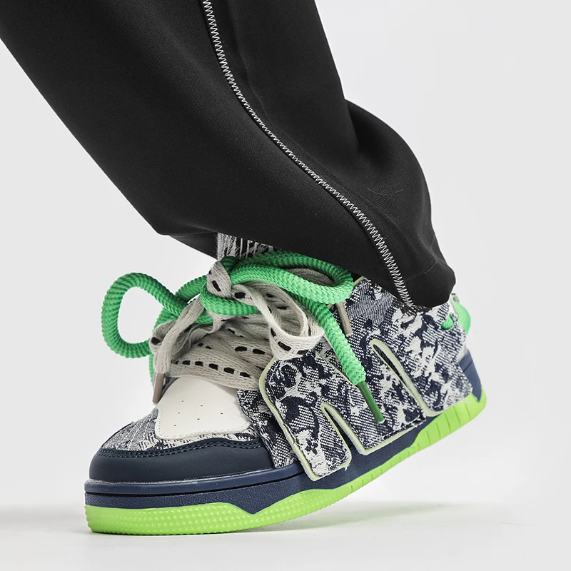 

Кроссовки мужские в уличном стиле, Вулканизированная подошва, спортивные, повседневная обувь для бега в стиле панк