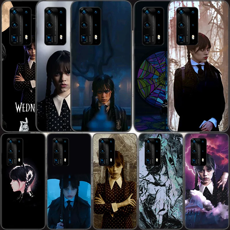 

Wednesday Addams Silicon Phone Case For Huawei Mate 30 Lite 20 10 40 Pro P50 Pro P40 P30 Lite P20 P10 Coque Cover Capa Shell
