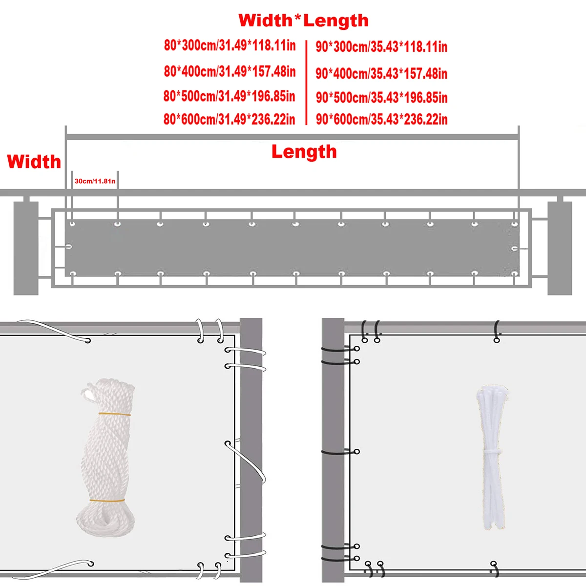 Водонепроницаемый чехол JYMCW для защиты экрана балкона непрозрачный защитный