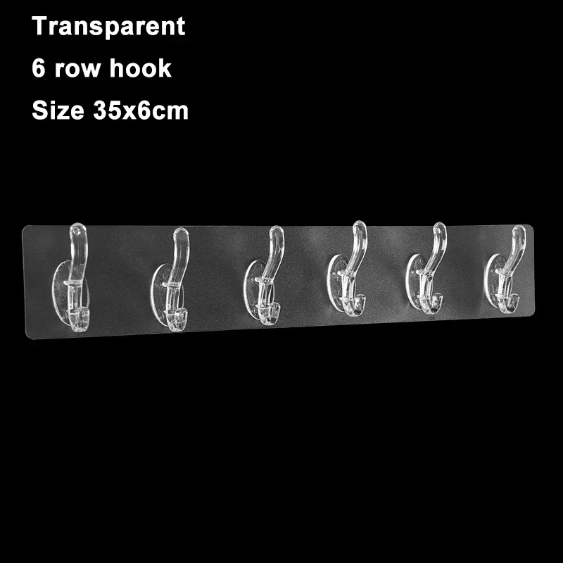 

Прозрачные настенные крючки из ПВХ 1/3/5 ряд