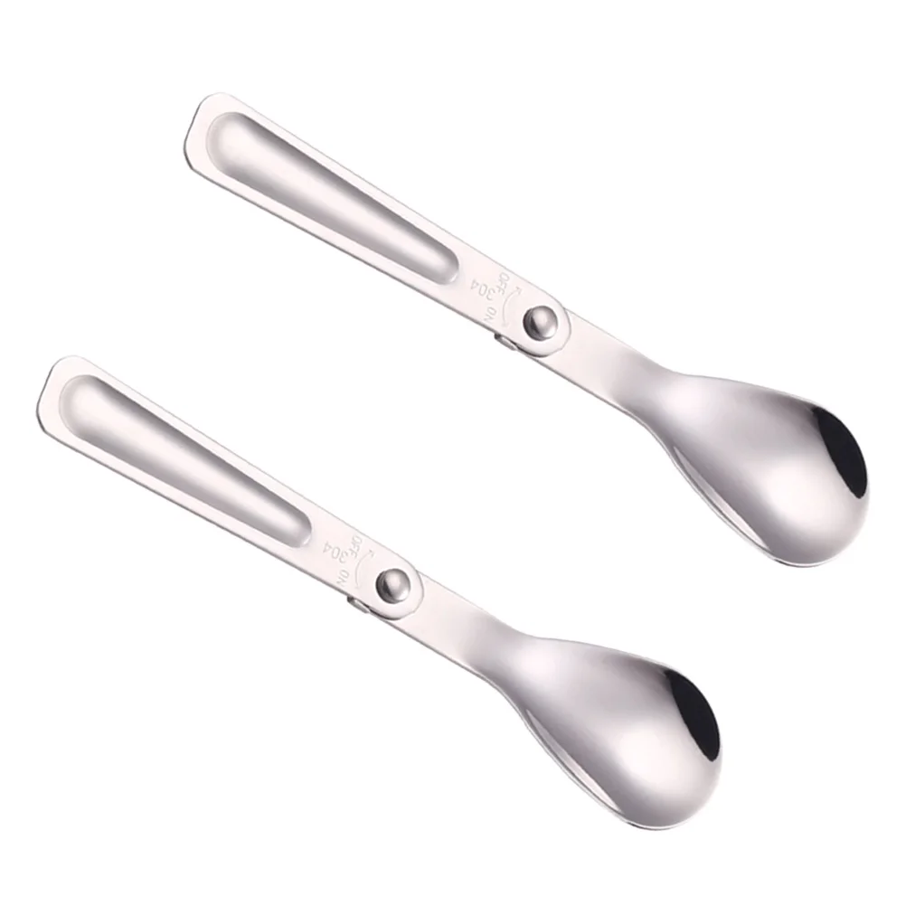 

Spoon Spoons Steel Camping Foldable Stainless Folding Cream Ice Espresso Demitasse Stirring Specialty Cutlery Soup Drink Serving