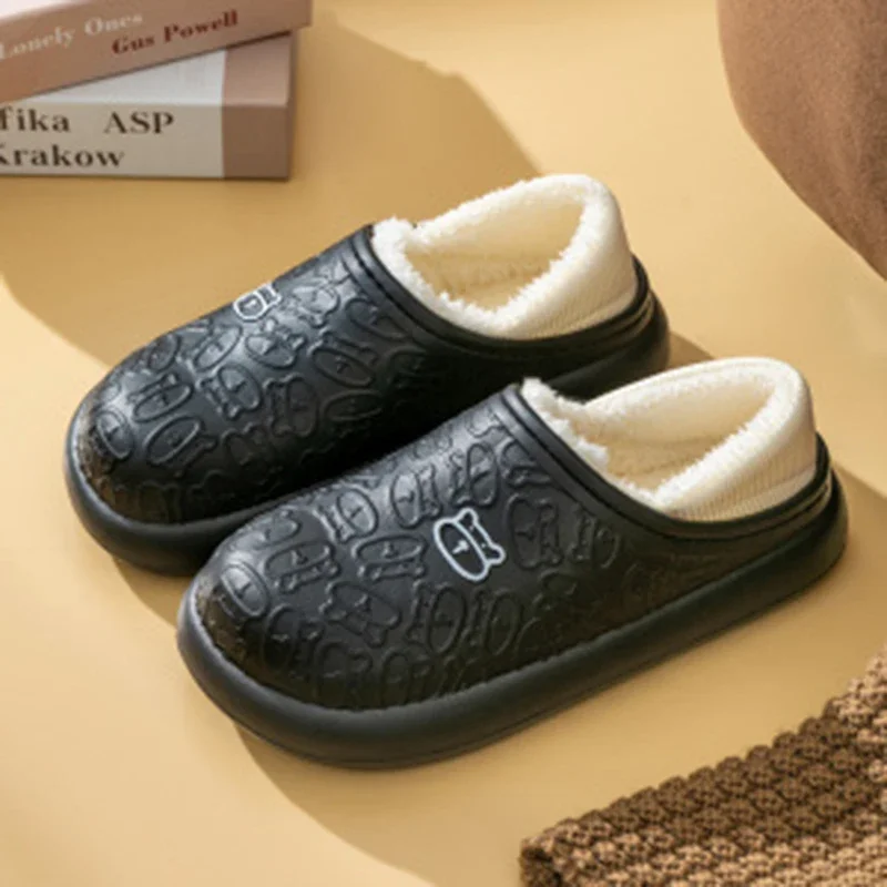 Плюшевые домашние тапочки с принтом в ассортименте