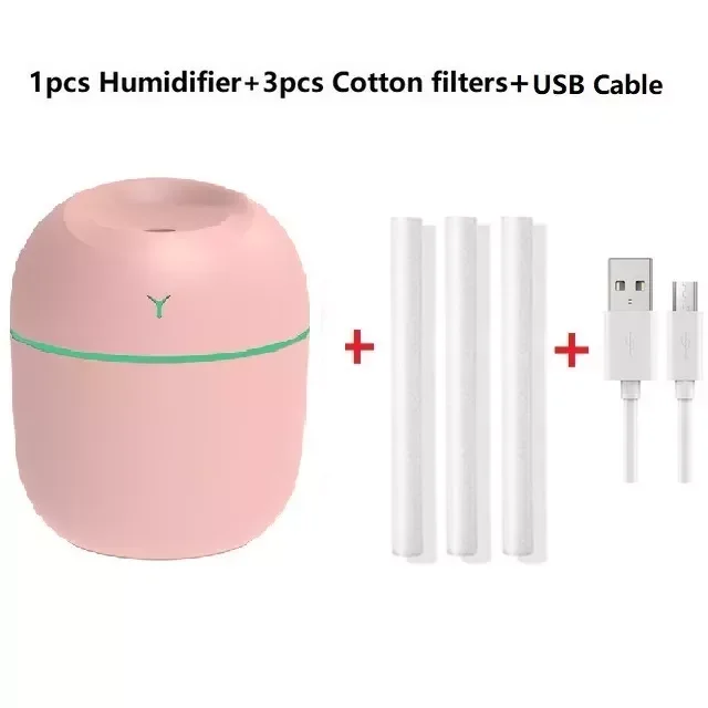 Humidificador Mini Air Humidifier Aroma Essential Oil Diffuser Portable Humidifier for Home Car USB with LED Night Lamp