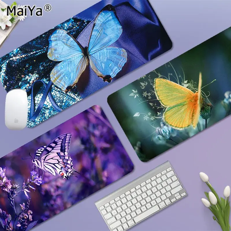 

Butterfly Flowers Animation PC Gaming Mouse Pad Gamer Desk Mats Keyboard Pad Mause Pad Muismat Padmouse Desk Play Mats
