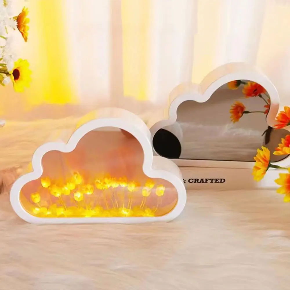 

DIY Cloud Tulip Night Light Handmade Material Simulation Tulip LED Flower Light Accessories Bedside Home Decoration Gift