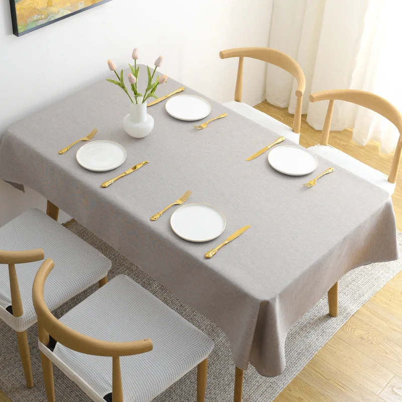 Table Cloth Art Plain Cotton and Linen Waterproof INS Rectangular Desk Table Cloth Tea Table Cloth Japanese Simple Table Mat