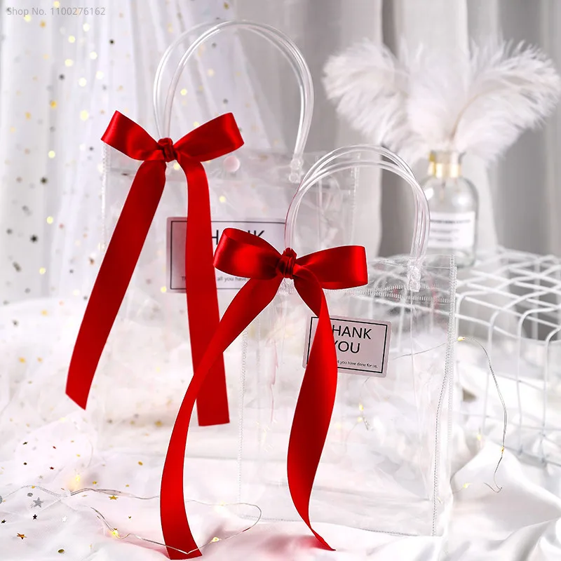 

New Clear Tote Toy Gifts Bag PVC Transparent Shopping Bag Shoulder Handbag Environmentally Storage Bags Can Custom Logo and Name