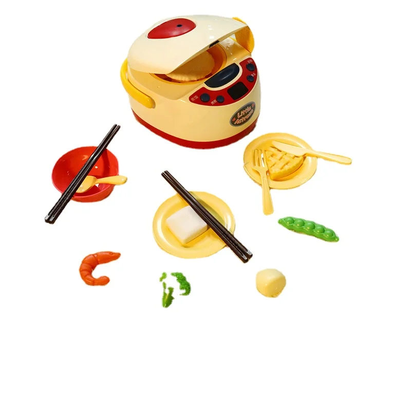 

Children's Kitchen Toys Music Rice Cooker Spray Boys and Girls Play House Kitchen Kitchenware Simulation Induction Cooker