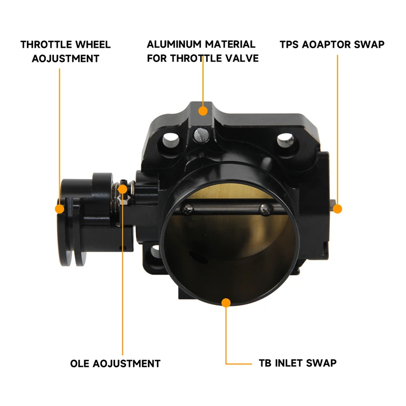 Черная заготовка корпуса дроссельной заслонки с ЧПУ Pro Serie 2 5 дюйма 64 мм подходит
