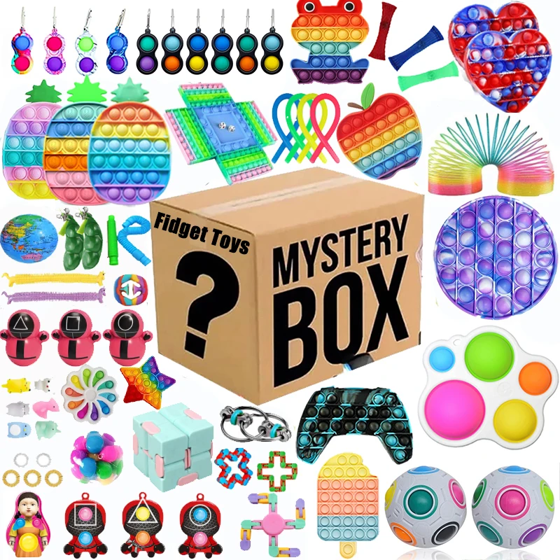 

1-100pcs Random Fidget Toys Mystery Gifts Pack Surprise Box 300 Different Fidget Set Antistress Relief Toys for Children Adults