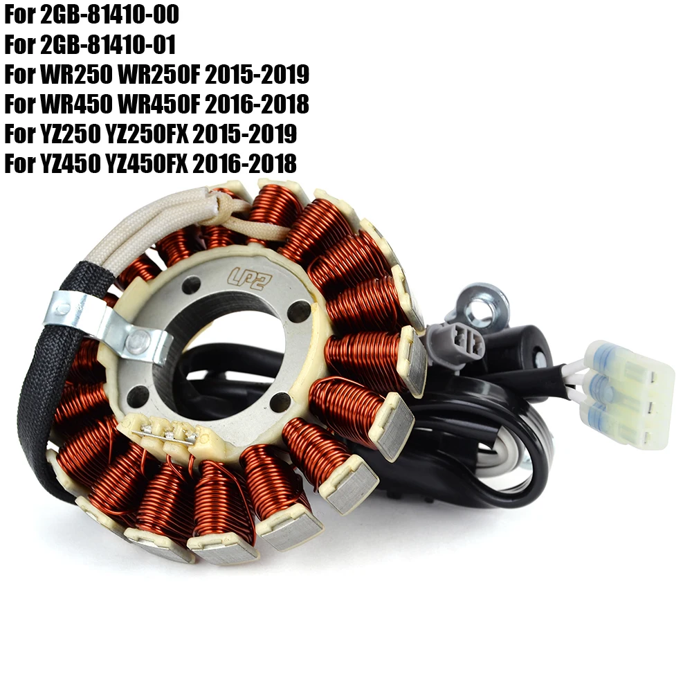 Stator Coil for Yamaha WR250 WR250F WR450 WR450F / YZ250 YZ250FX YZ450 YZ450FX 2016 2017 2018 2GB-81410-00 2GB-81410-01