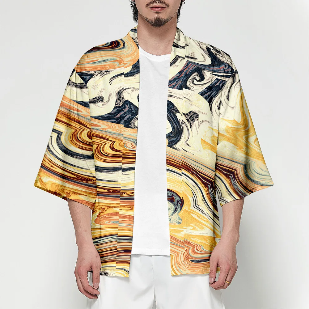 Couple Half Sleeve Chinese Kimono Robe Thin Half Sleeve Hanfu Cardigan Shirts Summer Casual Loose Home Bathrobe Oversize