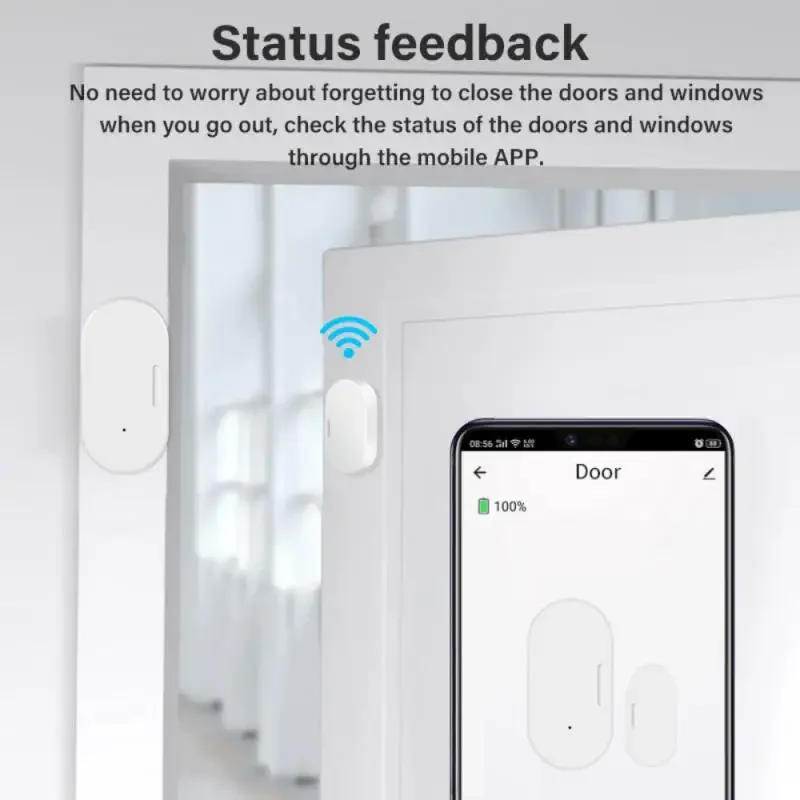 Умный контроль жизни через Alexa Home Tuya датчик двери Детектор открытия/закрытия
